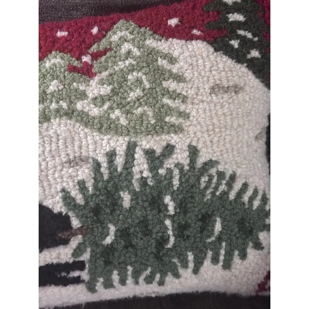 Chandler Four Corners Bringing Home the Tree Wool Pillow Black Lab Christmas